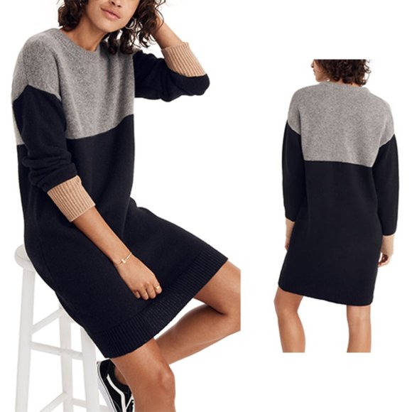 Madewell Dresses & Skirts - Madewell Colorblock Sweater Dress Women's Sz: S